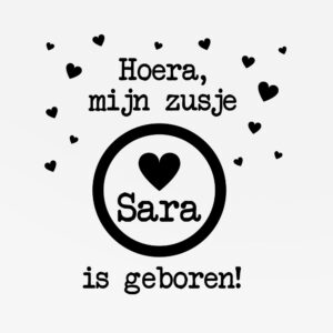 Geboortesticker Hoera een zusje