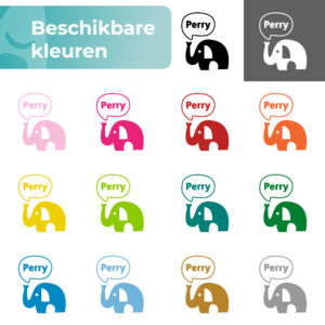 Geboortesticker Olifant kleuren