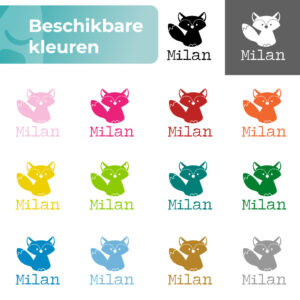Geboortesticker Vos kleuren