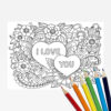 XL kleurplaat I Love You